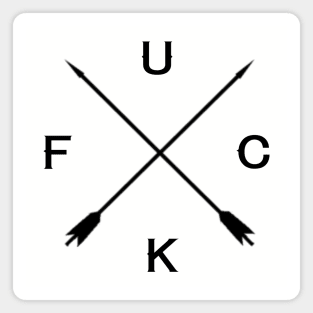 Fuck Crossed Arrow Sign T-Shirt - Black Magnet
